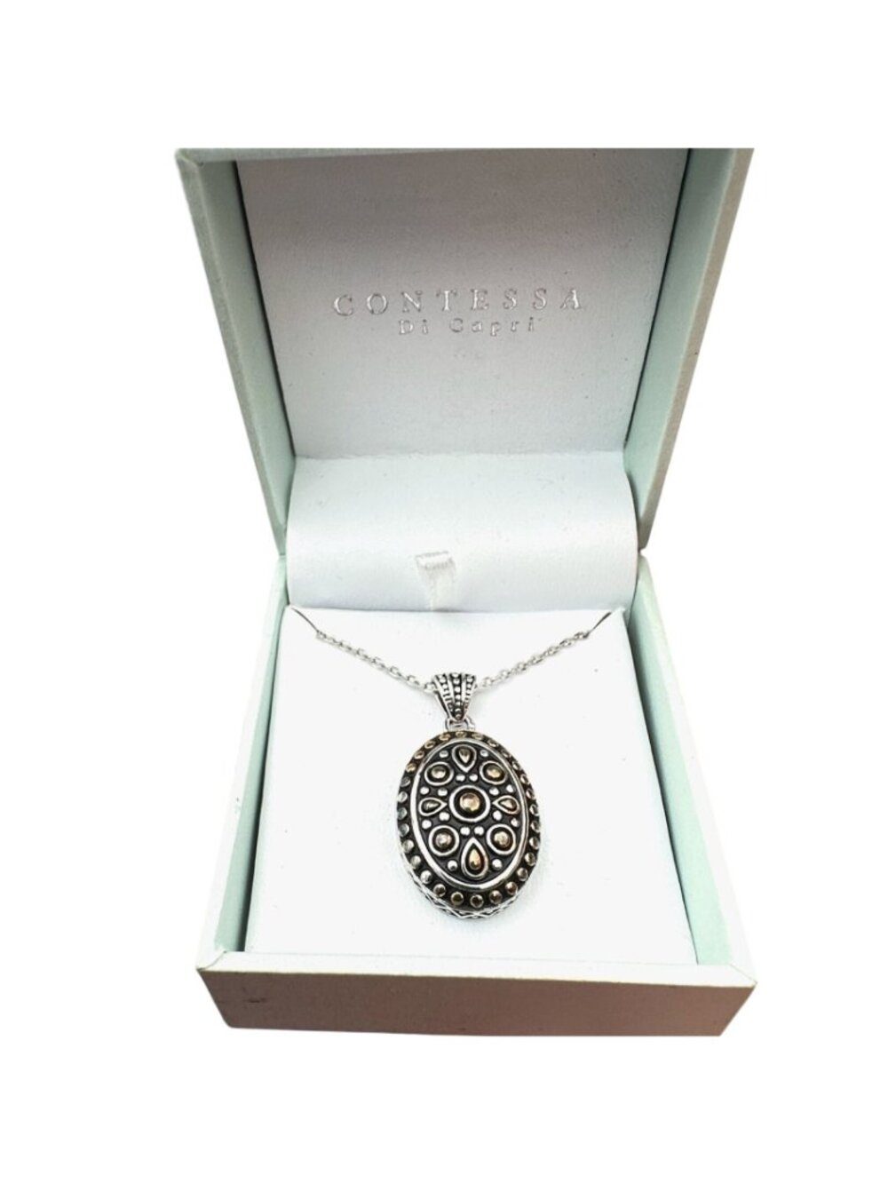 Conetessa Di Capri Womens Necklace Sterling Silver Pendant New In Box - Picture 3 of 5